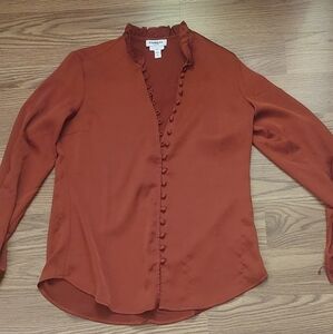 Express Women's Terracotta Button-Down Shirt